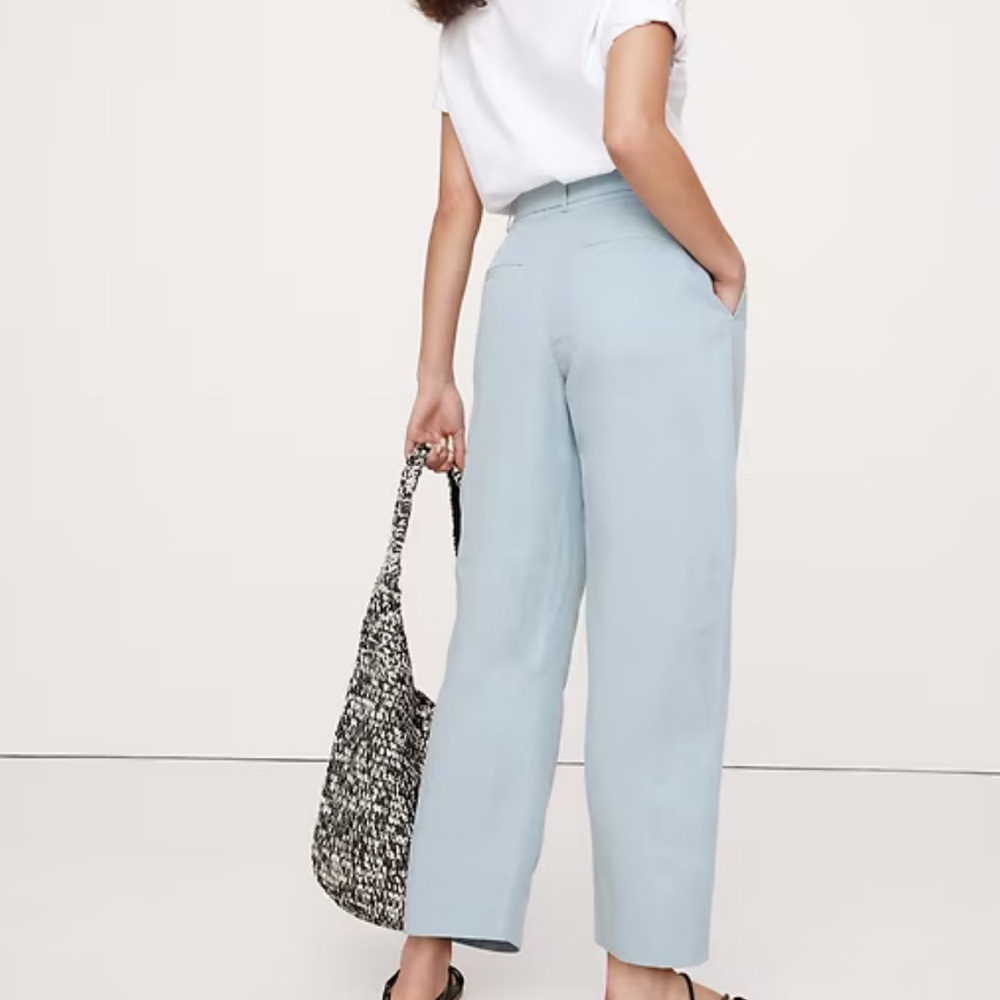 NEW! Tall Banana Republic HIGH-RISE BARREL TENCEL™-LINEN PANT - Picture 4 of 5